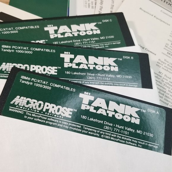 Vintage PC Game Tandy DOS 5.15" Floppy Disc Game: M1 Tank Platoon Micro Prose 98 - Picture 11 of 13
